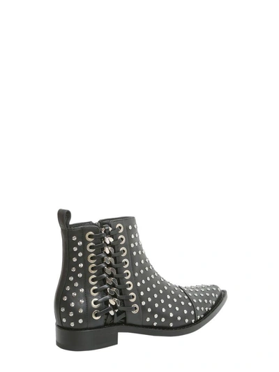 Shop Alexander Mcqueen Braided Chain Ankle Boots In Nero