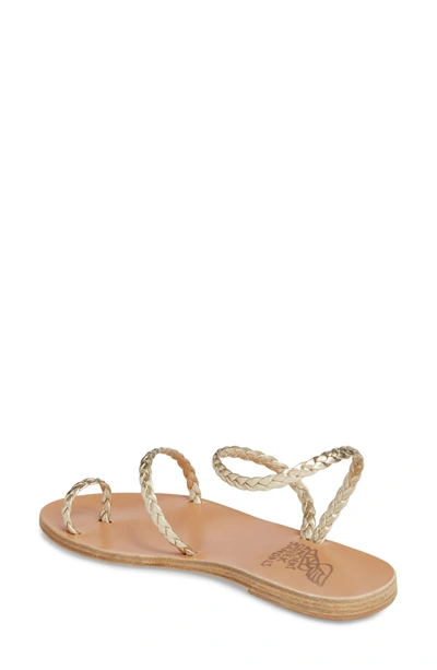 Shop Ancient Greek Sandals Eleftheria Sandal In Natural/ Platinum