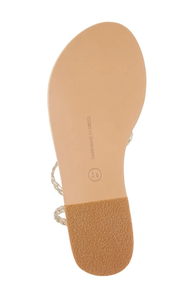Shop Ancient Greek Sandals Eleftheria Sandal In Natural/ Platinum