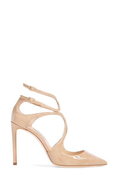 Shop Jimmy Choo Lancer Strappy Pump In Nude Patent