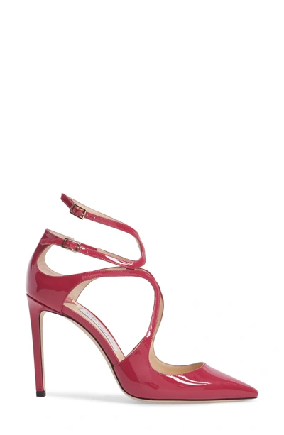 Shop Jimmy Choo Lancer Strappy Pump In Cerise Patent