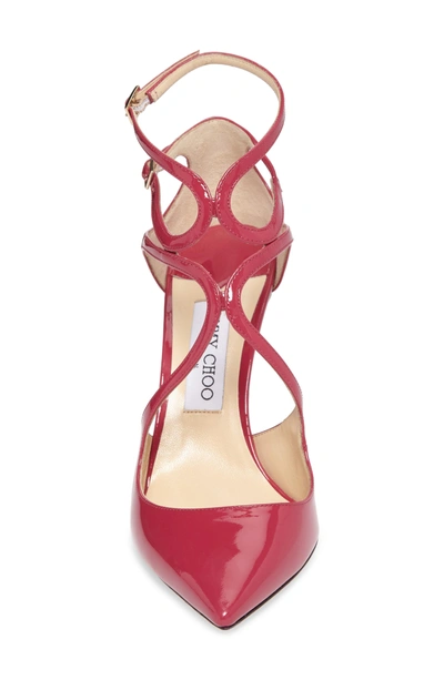 Shop Jimmy Choo Lancer Strappy Pump In Cerise Patent