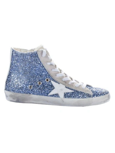 Shop Golden Goose Francy Hi-top Sneakers In Light Blue