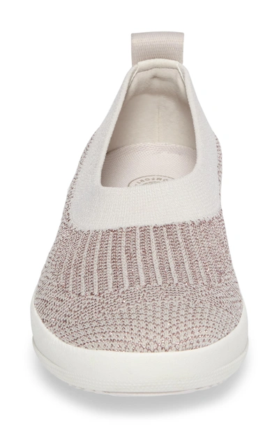 Shop Fitflop Uberknit(tm) Slip-on Ballerina Sneaker In Stone Fabric