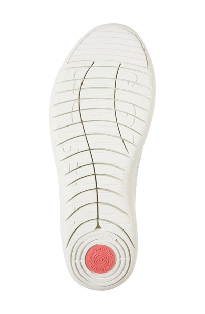 Shop Fitflop Uberknit(tm) Slip-on Ballerina Sneaker In Metallic Silver/ Urban White