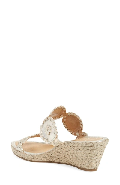 Shop Jack Rogers 'shelby' Whipstitched Wedge Sandal In Platinum