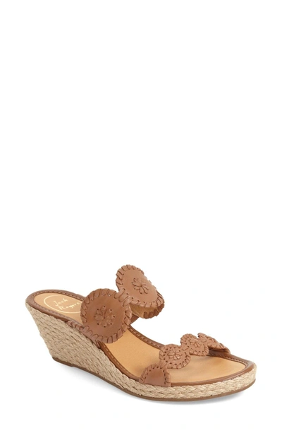 Shop Jack Rogers 'shelby' Whipstitched Wedge Sandal In Cognac