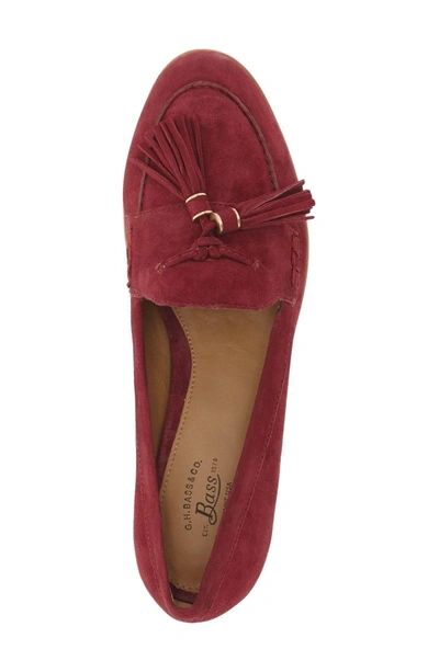 Shop G.h. Bass & Co. 'estelle' Tassel Loafer In Cherry Red Suede