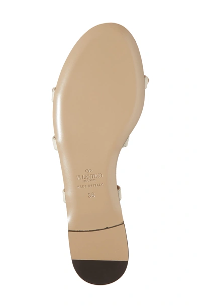 Shop Valentino Rockstud Slide Sandal In Light Ivory