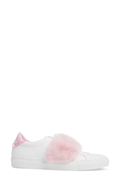 Shop Givenchy Urban Street Slip-on Sneaker With Genuine Mink Fur Trim In White/ Pink