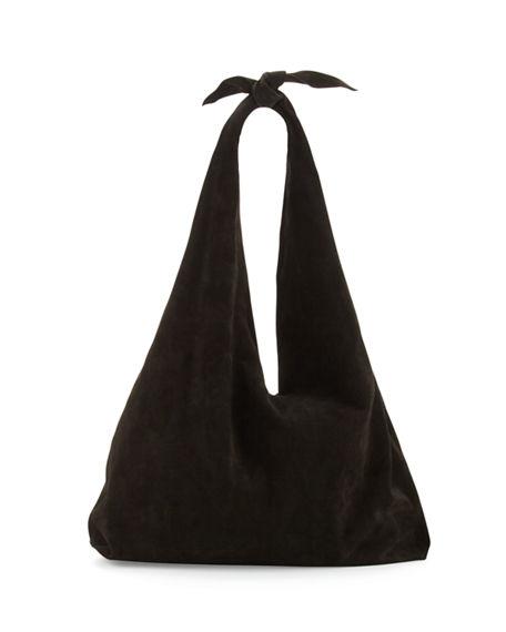 The Row Bindle Knot Suede Hobo Bag In Black | ModeSens