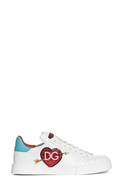 Shop Dolce & Gabbana Heart Sneaker In White/ Blue