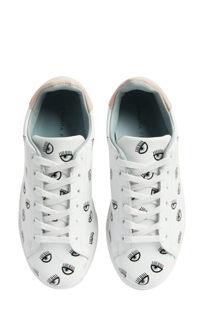 Shop Chiara Ferragni Logo Roger Eyelash Sneaker In White