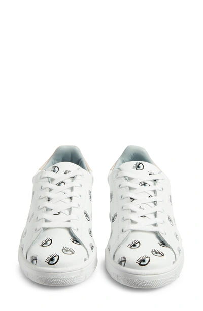 Shop Chiara Ferragni Logo Roger Eyelash Sneaker In White