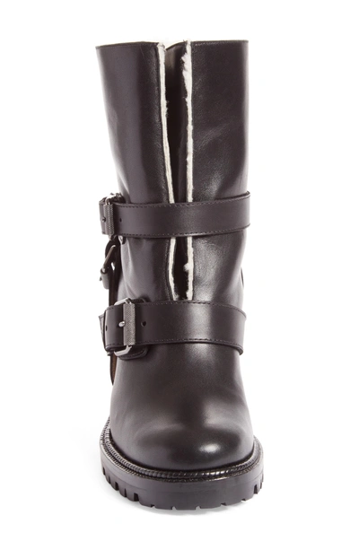 Shop Christian Louboutin Viyonce Buckle Boot In Black Leather