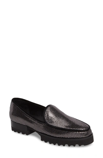 Shop Donald J Pliner Elen Loafer In Carbon Leather