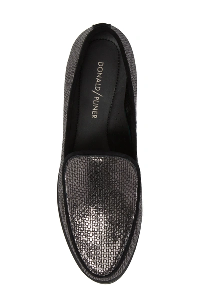 Shop Donald J Pliner Elen Loafer In Carbon Leather