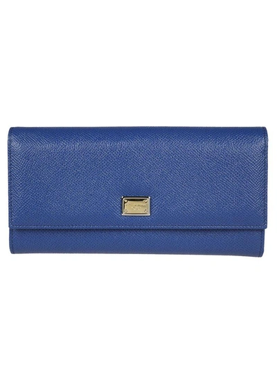 Shop Dolce & Gabbana Genuine Continental Wallet In Blu
