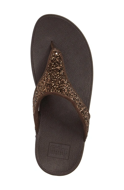 Shop Fitflop Glitterball(tm) Thong Sandal In Bronze Fabric