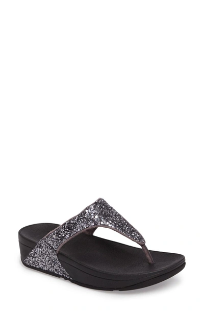 Shop Fitflop Glitterball(tm) Thong Sandal In Pewter Fabric