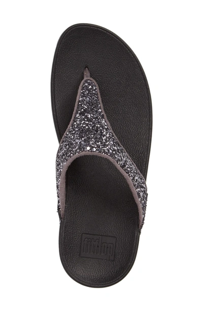 Shop Fitflop Glitterball(tm) Thong Sandal In Pewter Fabric