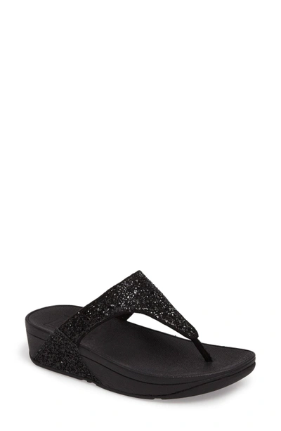 Shop Fitflop Glitterball(tm) Thong Sandal In Black Fabric