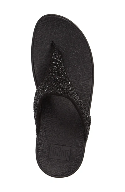 Shop Fitflop Glitterball(tm) Thong Sandal In Black Fabric