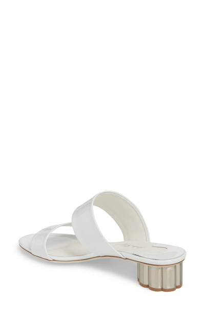 Shop Ferragamo Belluno Double Band Slide Sandal In White