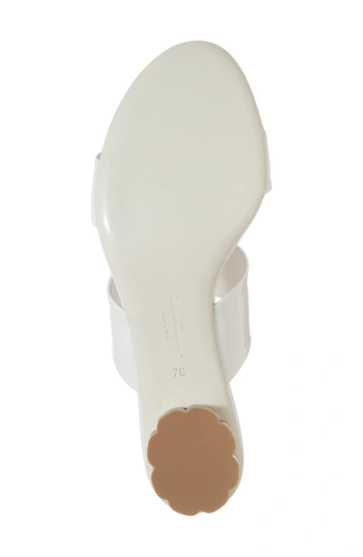 Shop Ferragamo Belluno Double Band Slide Sandal In White