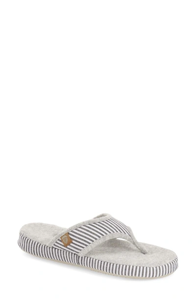 Shop Acorn Summerweight Slipper In Grey Strip Fabric