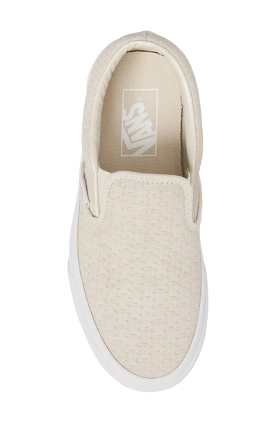 Shop Vans Classic Slip-on Sneaker In Birch/ True White Suede