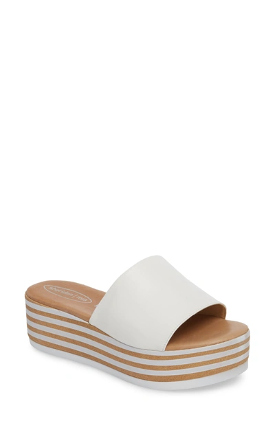 Shop Sheridan Mia Reesa Platform Slide Sandal In White Leather