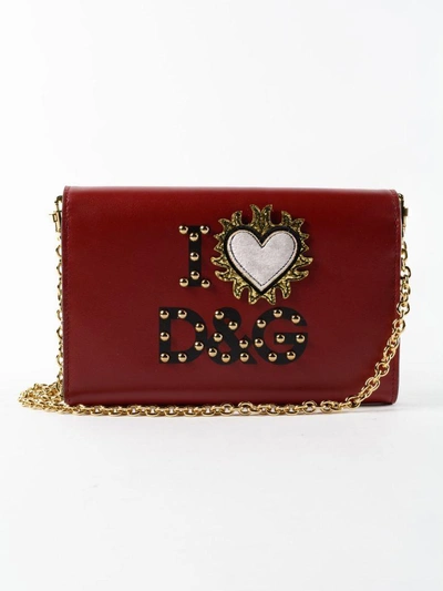 Shop Dolce & Gabbana Imperial Wallet Bag In Hrfi Love D & G F.brd