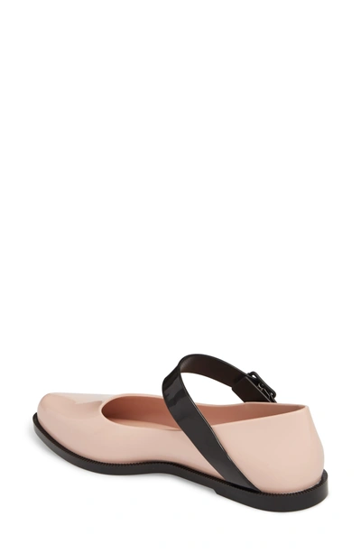 Shop Melissa Pointy Toe Mary Jane Flat In Pearl Pink