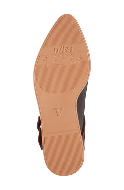Shop Melissa Pointy Toe Mary Jane Flat In Black Brown