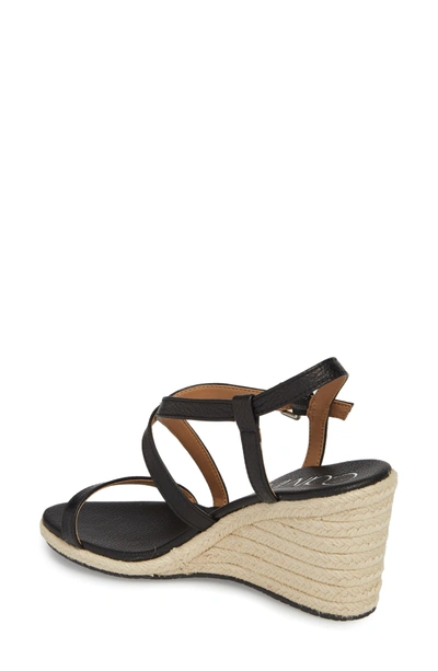 Shop Calvin Klein Bellemine Espadrille Wedge Sandal In Black Leather