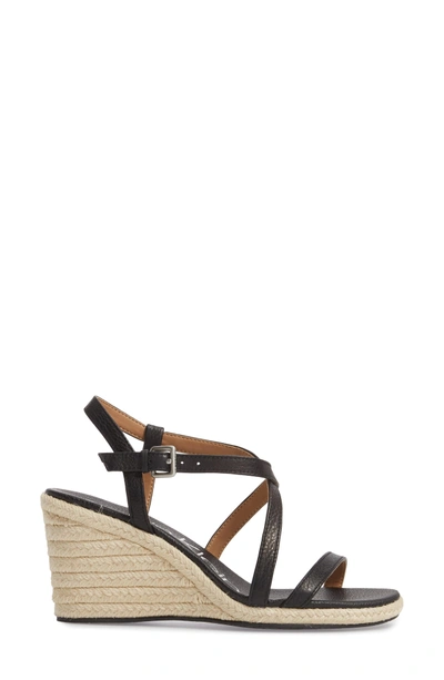 Shop Calvin Klein Bellemine Espadrille Wedge Sandal In Black Leather