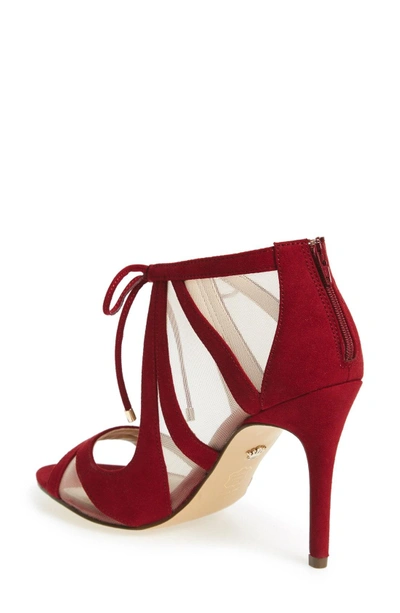 Shop Nina Cherie Illusion Sandal In Cranberry Suede