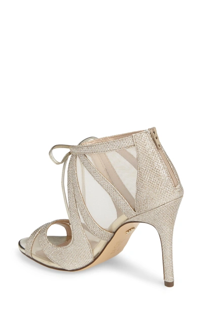 Shop Nina Cherie Illusion Sandal In Soft Silver Fabric