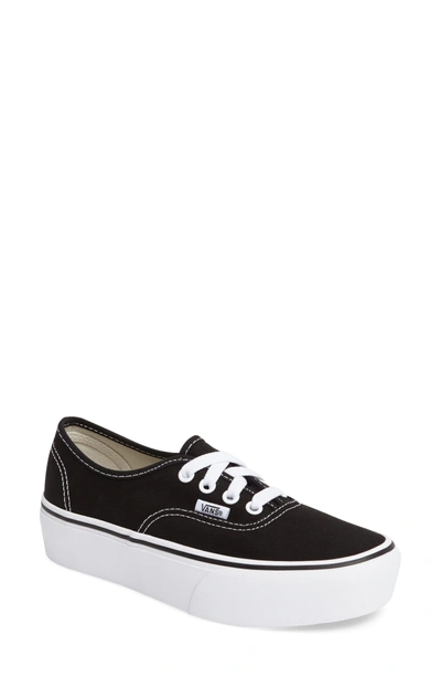 Shop Vans 'authentic' Platform Sneaker In Black/ Black