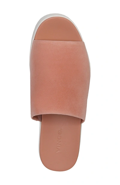 Shop Vince Walford Flatform Slide In Blush Suede