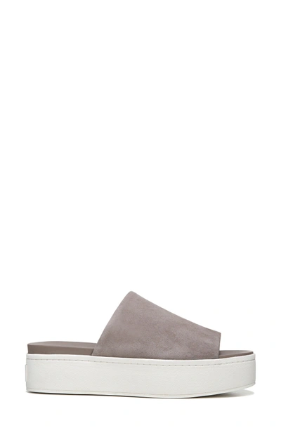 Shop Vince Walford Flatform Slide In Light Smoke Suede