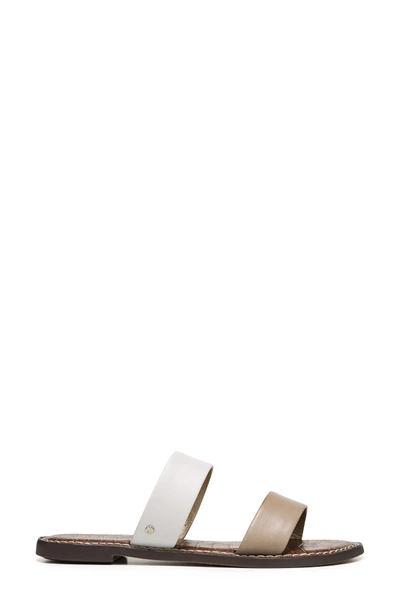 Shop Sam Edelman Gala Two Strap Slide Sandal In Natural Naked/ Bright White