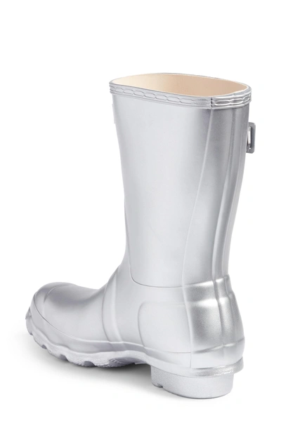 Shop Hunter 'original Short' Rain Boot In Silver