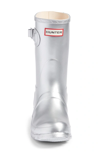 Shop Hunter 'original Short' Rain Boot In Silver