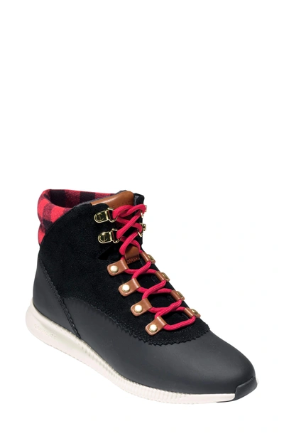 Shop Cole Haan 2.zer?grand Waterproof Hiking Boot In Black Leather