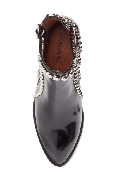 Shop Jeffrey Campbell Rylance Studded Bootie In Black Box Silver Leather