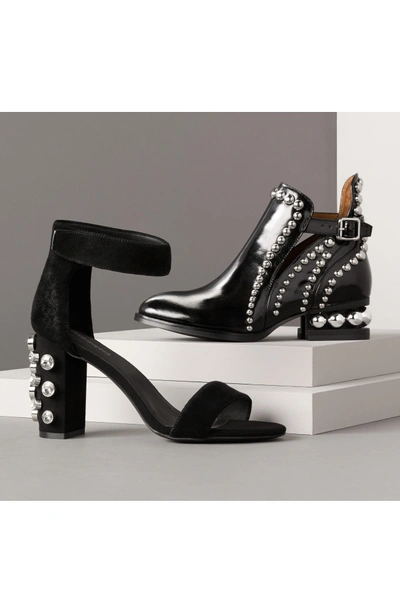 Shop Jeffrey Campbell Rylance Studded Bootie In Black Box Silver Leather