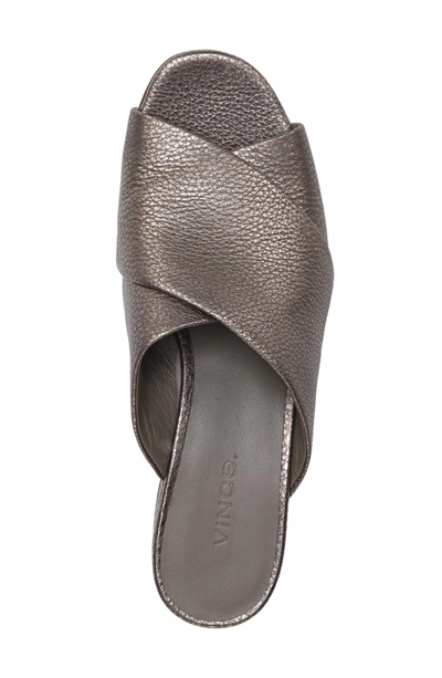 Shop Vince Karsen Open Toe Mule In Bronze Leather