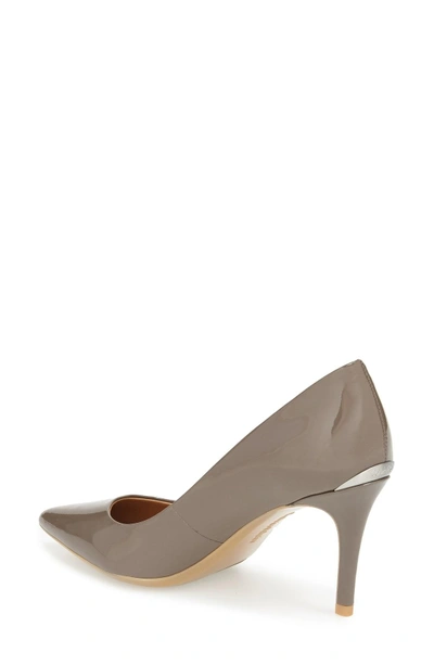 Shop Calvin Klein 'gayle' Pointy Toe Pump In Winter Taupe Patent